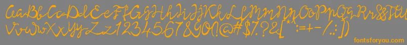 Lisna Regular Font – Orange Fonts on Gray Background