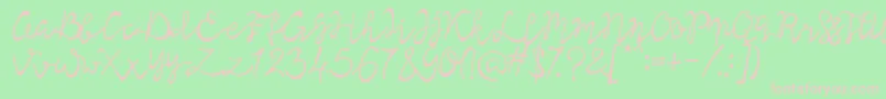 Lisna Regular-Schriftart – Rosa Schriften auf grünem Hintergrund