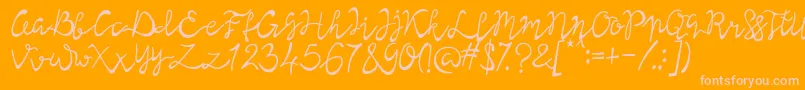 Lisna Regular Font – Pink Fonts on Orange Background