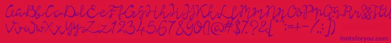 Lisna Regular Font – Purple Fonts on Red Background
