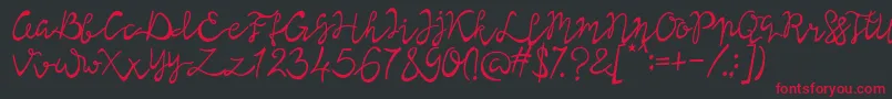 Lisna Regular Font – Red Fonts on Black Background