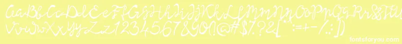 Lisna Regular Font – White Fonts on Yellow Background