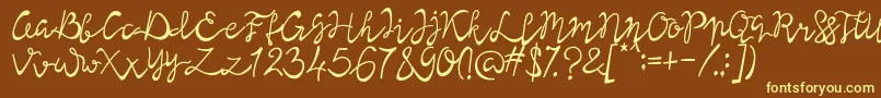 Lisna Regular Font – Yellow Fonts on Brown Background
