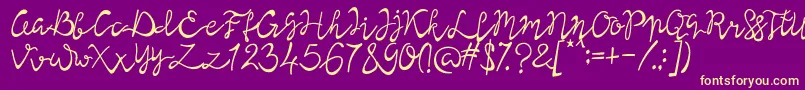 Lisna Regular Font – Yellow Fonts on Purple Background