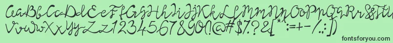 Lisna Regular Font – Black Fonts on Green Background