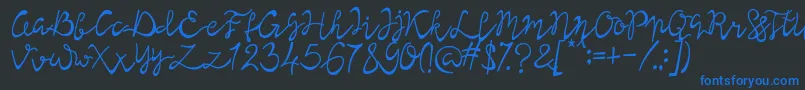 Lisna Regular Font – Blue Fonts on Black Background