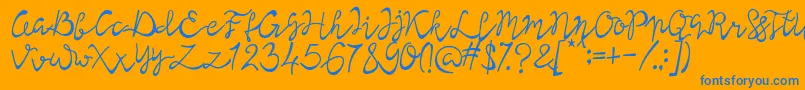 Lisna Regular Font – Blue Fonts on Orange Background