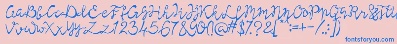 Lisna Regular Font – Blue Fonts on Pink Background