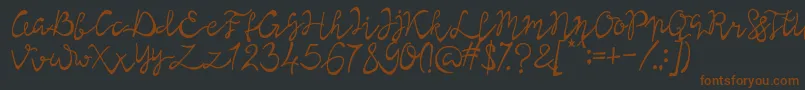 Lisna Regular Font – Brown Fonts on Black Background