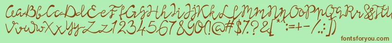 Lisna Regular Font – Brown Fonts on Green Background