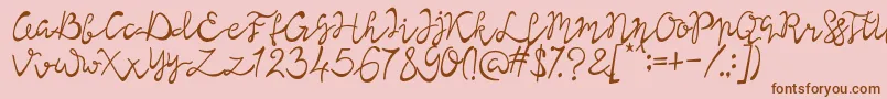 Lisna Regular Font – Brown Fonts on Pink Background