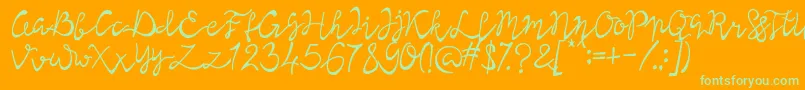 Lisna Regular Font – Green Fonts on Orange Background