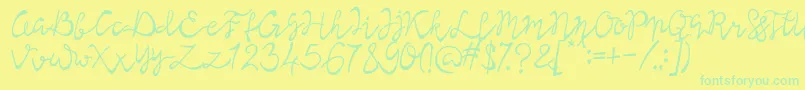 Lisna Regular Font – Green Fonts on Yellow Background
