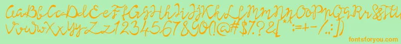 Lisna Regular Font – Orange Fonts on Green Background