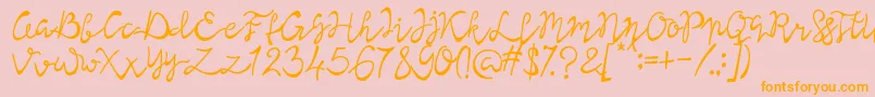 Lisna Regular Font – Orange Fonts on Pink Background