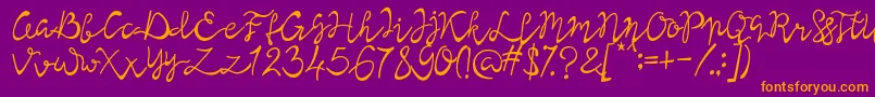 Lisna Regular Font – Orange Fonts on Purple Background