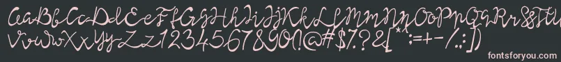 Lisna Regular Font – Pink Fonts on Black Background