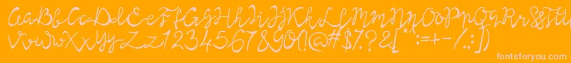 Lisna Regular Font – Pink Fonts on Orange Background