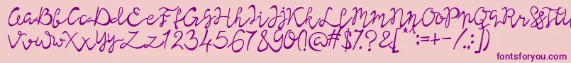 Lisna Regular Font – Purple Fonts on Pink Background