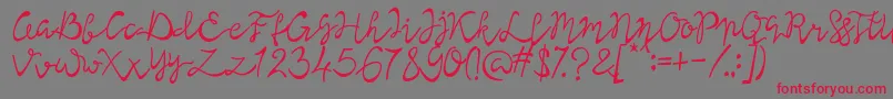 Lisna Regular Font – Red Fonts on Gray Background