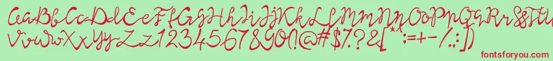 Lisna Regular Font – Red Fonts on Green Background
