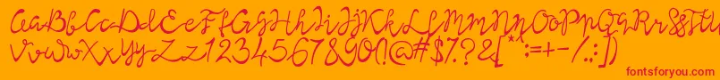 Lisna Regular Font – Red Fonts on Orange Background