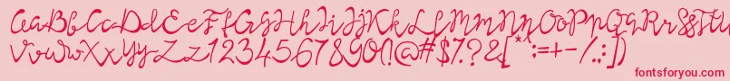 Lisna Regular-Schriftart – Rote Schriften auf rosa Hintergrund