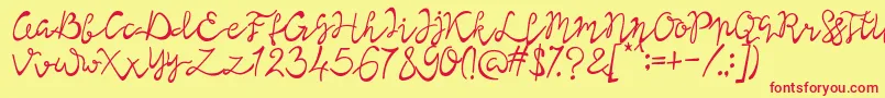Lisna Regular Font – Red Fonts on Yellow Background