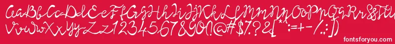 Lisna Regular Font – White Fonts on Red Background