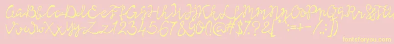 Lisna Regular Font – Yellow Fonts on Pink Background