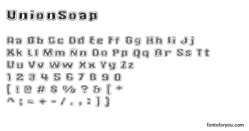 UnionSoap Font – alphabet, numbers, special characters