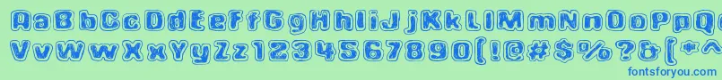 UnionSoap-fontti – siniset fontit vihreällä taustalla