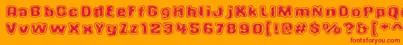 UnionSoap-Schriftart – Rote Schriften auf orangefarbenem Hintergrund