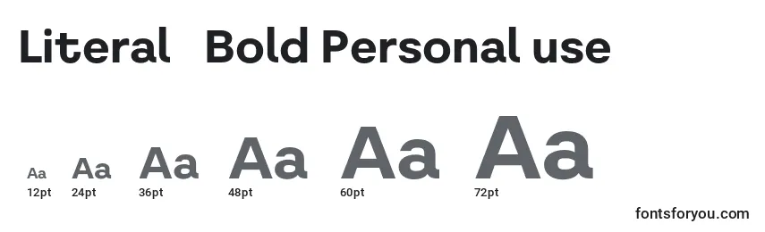 Tamaños de fuente Literal   Bold Personal use