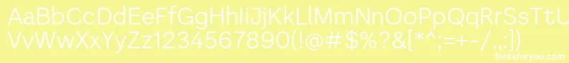 Literal   Light Personal use Font – White Fonts on Yellow Background