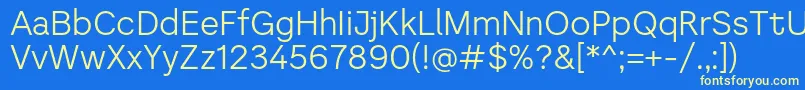 フォントLiteral   Light Personal use – 黄色の文字、青い背景