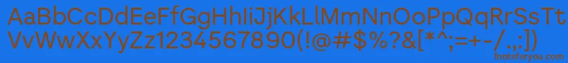 フォントLiteral   Regular Personal use – 茶色の文字が青い背景にあります。