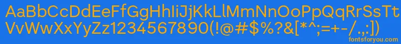 フォントLiteral   Regular Personal use – オレンジ色の文字が青い背景にあります。