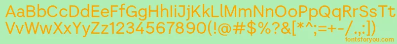 フォントLiteral   Regular Personal use – オレンジの文字が緑の背景にあります。