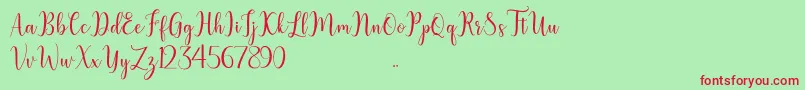 litesha Font – Red Fonts on Green Background