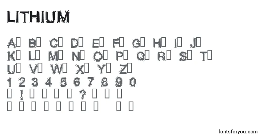 Шрифт LITHIUM  (132676) – алфавит, цифры, специальные символы