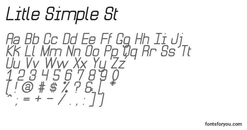 Schriftart Litle Simple St – Alphabet, Zahlen, spezielle Symbole