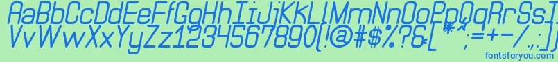 Litle Simple St Font – Blue Fonts on Green Background