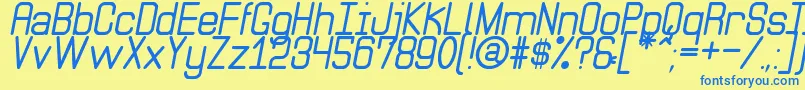 Litle Simple St Font – Blue Fonts on Yellow Background