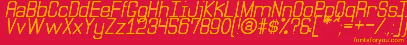 Litle Simple St Font – Orange Fonts on Red Background