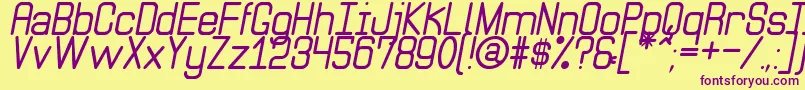 Litle Simple St Font – Purple Fonts on Yellow Background