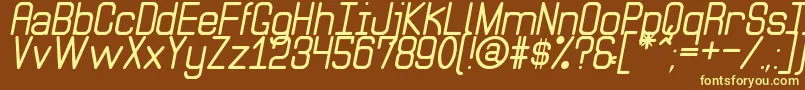 Litle Simple St Font – Yellow Fonts on Brown Background