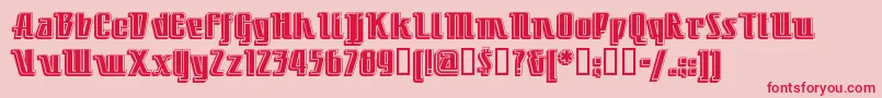 LITTDC  -Schriftart – Rote Schriften auf rosa Hintergrund