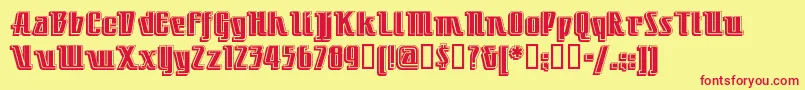 フォントLITTDC   – 赤い文字の黄色い背景