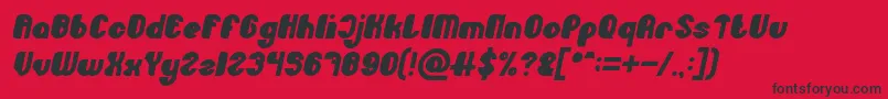 Little Atom Bold Italic Font – Black Fonts on Red Background